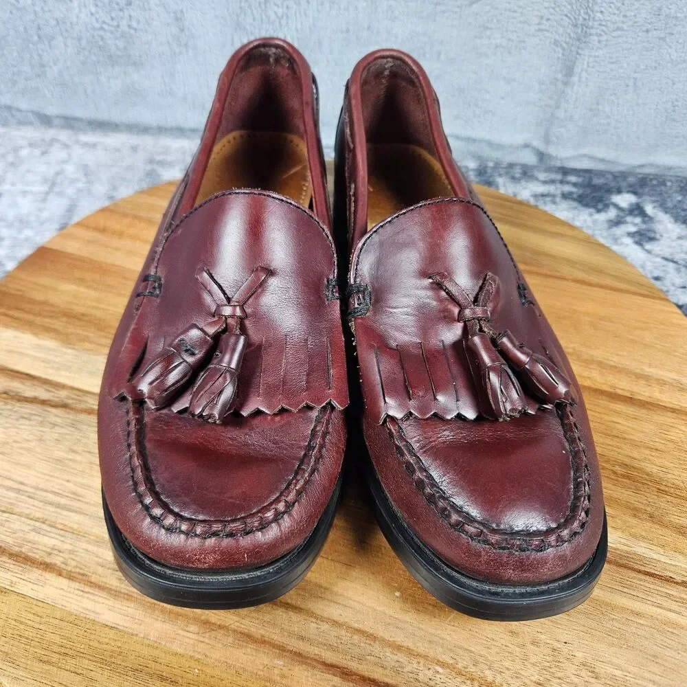GH Bass Weejuns Marietta II Shoes Womens 7W Brown Leather Tassel Loafers Slip On